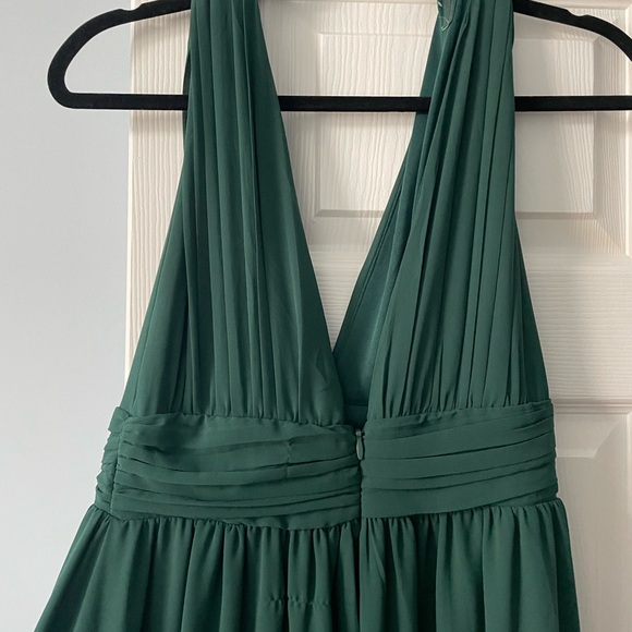 Lulus Heavenly Hues Forest Green Maxi Dress with Plunge Neckline and Slit - Picture 7 of 12